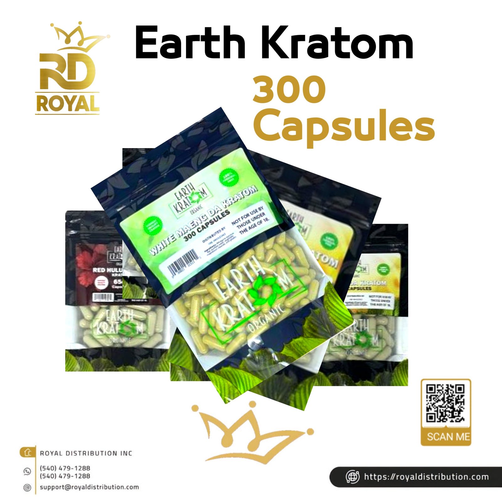 Earth Kratom 300 Capsules